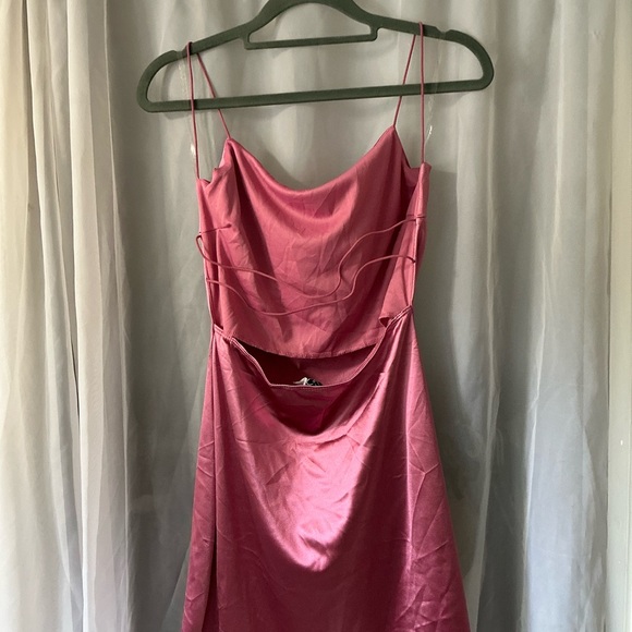 Windsor Pink Satin Slip mini Dress size large - Picture 3 of 4